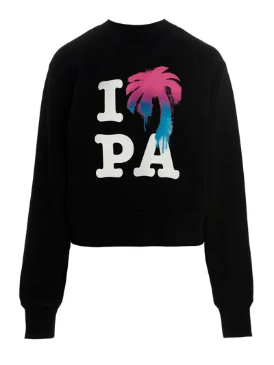 Palm Angels 'i Love Pa' Sweatshirt In Black