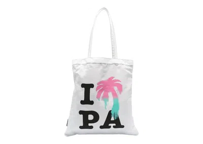 Pre-owned Palm Angels I Love Pa Tote Bagin White