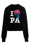Palm Angels Graphic Print Crewneck Cotton Sweatshirt