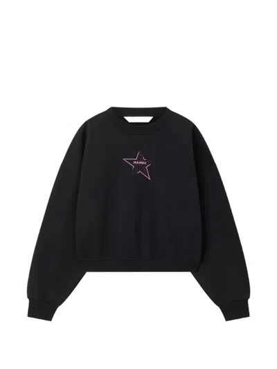 Palm Angels Icon Palm Star-print Sweater In Black