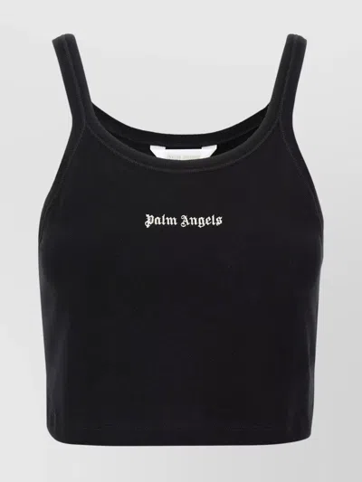 PALM ANGELS 'ICONIC LOGO' CROPPED TANK TOP