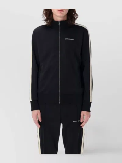 Palm Angels Iconic Logo Track Jacket With High Collar In Black