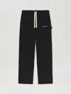 Palm Angels Logo Embroidered Drawstring Trousers In 1003 Black Off White