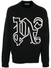 Palm Angels Intarsia-knit Logo Jumper In Black