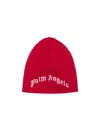 Palm Angels Intarsia-logo Beanie In Red