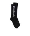 Palm Angels Black Gothic Logo Socks In Black