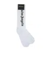 Palm Angels White Stretch Cotton Blend Socks In White