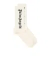 Palm Angels Logo-jacquard Ribbed Socks In White