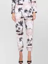 Palm Angels Island Print Elastic Waistband Trousers