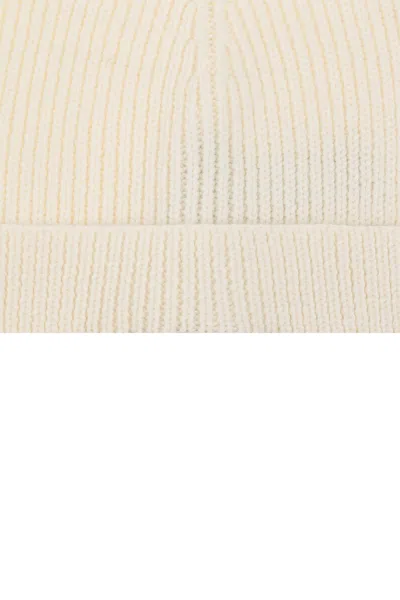 Palm Angels Ivory Cotton Beanie Hat