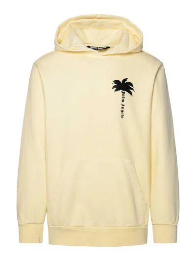 Palm Angels Ivory Cotton Sweatshirt In Cream