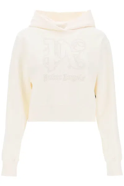 Palm Angels Ivory Cotton Sweatshirt In White