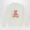 Palm Angels Ivory Cotton Sweatshirt With Logo Print