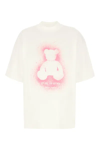 PALM ANGELS IVORY COTTON T-SHIRT