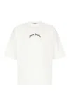 Palm Angels Oversized Logo Back Curved Short Sleeves T-shirt In White