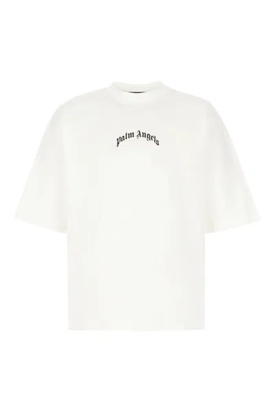 PALM ANGELS IVORY COTTON T-SHIRT