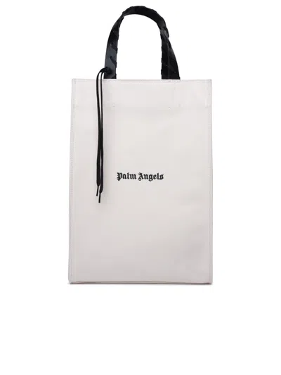 PALM ANGELS IVORY COTTON TOTE BAG