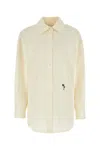 Palm Angels Shirt With Embroidered Logo In Neutral