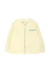 Palm Angels Ivory Sweatshirt For Baby Boy With Logo In Yellow