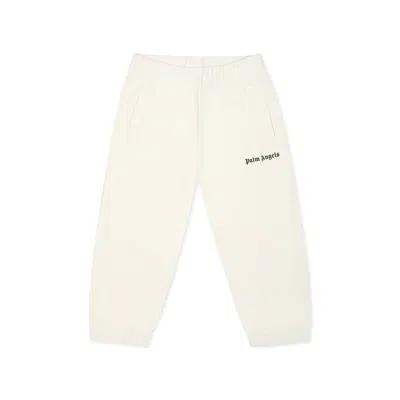 PALM ANGELS IVORY TROUSERS FOR BABY GIRL WITH LOGO