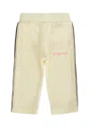 Palm Angels Ivory Trousers For Baby Girl With Logo In Neutral
