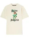 Palm Angels Ivy Pin Up Crewneck T-shirt In Brown
