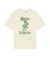 Palm Angels Sand Oversize Cotton T-shirt In Ivory