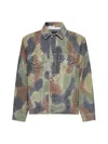 Palm Angels Man Denim Outerwear Grey Size M Cotton In Military Grey