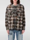 Palm Angels Men's Curved Logo Check Overshirt In Multicolor