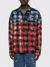 Palm Angels Stylish Checkered Casual Shirt With Gradient Effect In Red