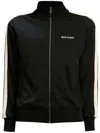 Palm Angels Black High Neck Sweatshirt With Logo Lettering On The Front In Wool Blend Man