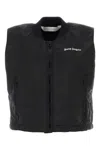 Palm Angels Quilted Nylon Down Vest In Black