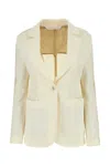 Palm Angels Side-stripe Notched-lapels Blazer In White
