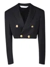 Palm Angels Double-breasted Wool Blazer In Black