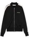 Palm Angels Stylish Bomber Jacket Contrast Stripe In Black
