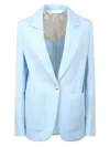 Palm Angels Jersey Milano Track Single-breasted Blazer With Contrasting In Blue