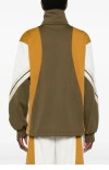 Palm Angels Sweatshirt Over Colour-block Brown\/ochre In Military Gold