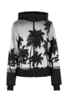 Palm Angels Black Printed Polyester Palm Ski Jacket In Printed