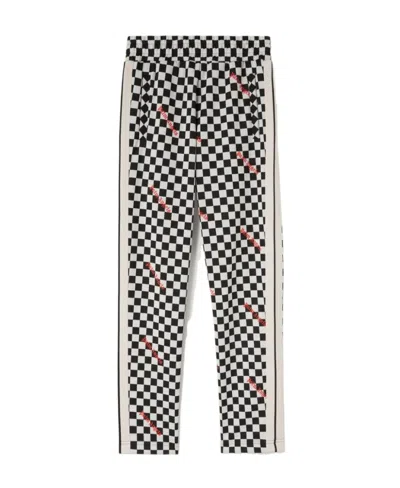 Palm Angels Jacquard Damier Classic Track Pants In White