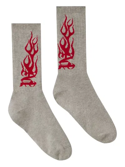 PALM ANGELS JACQUARD FLAME SOCKS