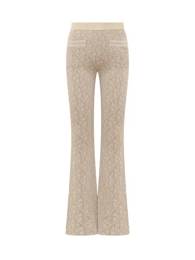 Palm Angels Jacquard Trousers Mini In Neutral