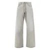 Palm Angels `curved Logo` Loose Jeans In Gray