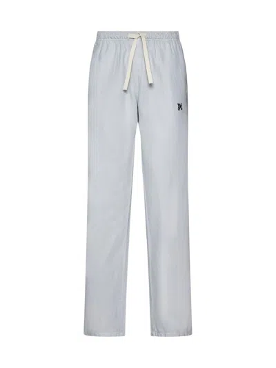 Palm Angels Jeans In Light Grey Black