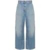 Palm Angels Wide Leg Denim Jeans In Blue