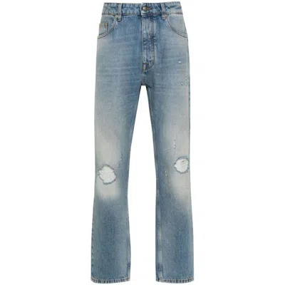 Palm Angels Mid-rise Straight-leg Jeans In Blue