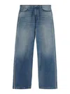 Palm Angels Curved Logo Loose 5 Pockets Light Blue - In Blue