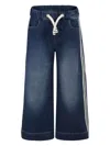 Palm Angels Blue Jeans For Girl With Logo In Denim