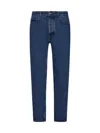Palm Angels Monogram Detailed Straight Leg Jeans In Light Blue Black