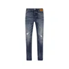 Palm Angels Slim-fit Distressed Straight-leg Jeans In Blue