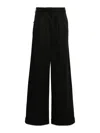 Palm Angels Logo-tag Pleated Straight Trousers In Negro
